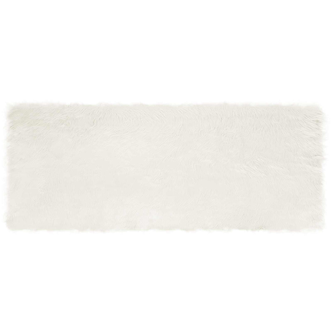 Fuskobbel lammeskindstæppe TAFALLA Hvid 80 x 200 cm Polyester
