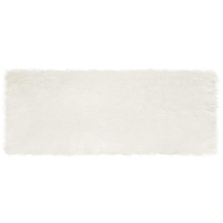 Fuskobbel lammeskindstæppe TAFALLA Hvid 80 x 200 cm Polyester