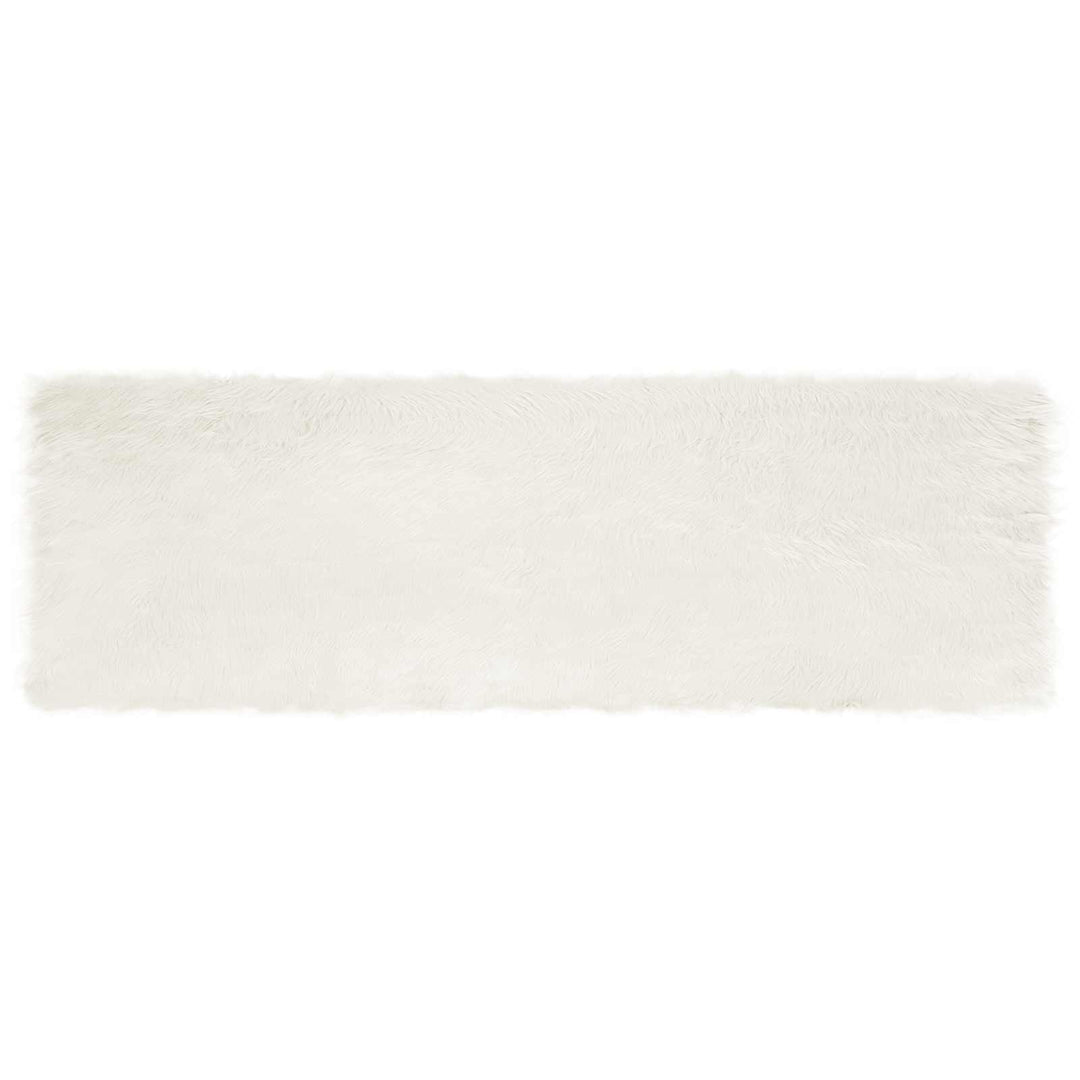 Fuskobbel lammeskindstæppe TAFALLA Hvid 80 x 250 cm Polyester
