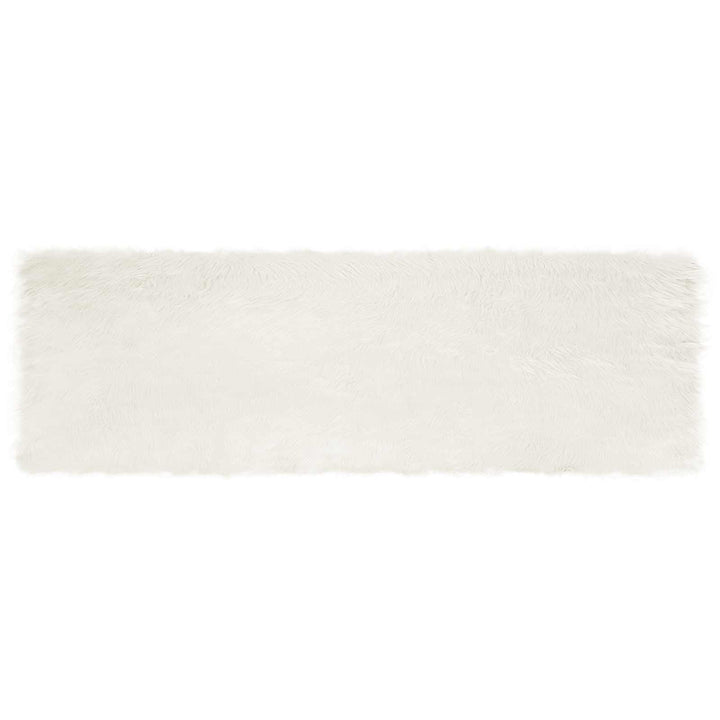 Fuskobbel lammeskindstæppe TAFALLA Hvid 80 x 250 cm Polyester