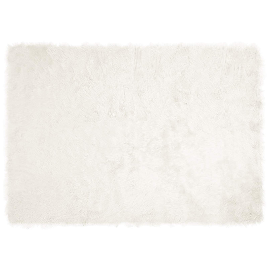 Fuskobbel lammeskindstæppe TAFALLA Hvid 140 x 200 cm Polyester