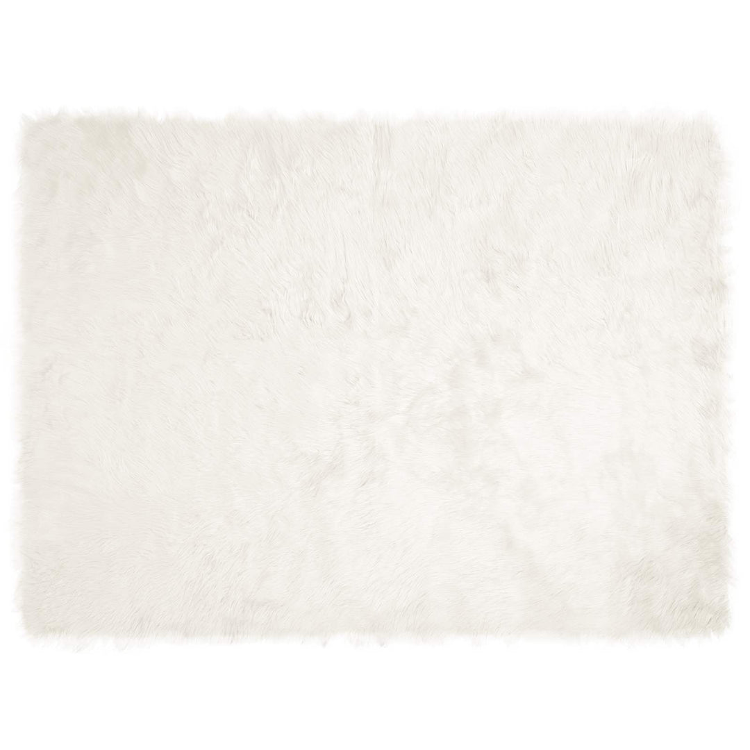 Fuskobbel lammeskindstæppe TAFALLA Hvid 160 x 230 cm Polyester