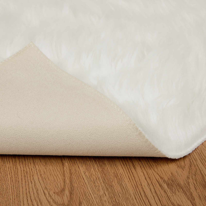 Fuskobbel lammeskindstæppe TAFALLA Hvid 240 x 340 cm Polyester