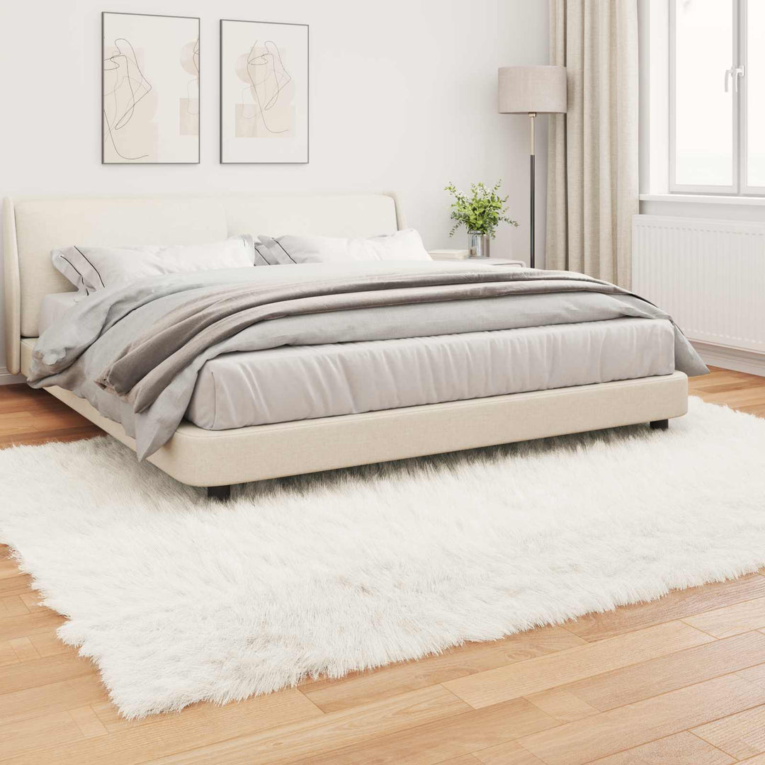 Fuskobbel lammeskindstæppe TAFALLA Hvid 240 x 340 cm Polyester