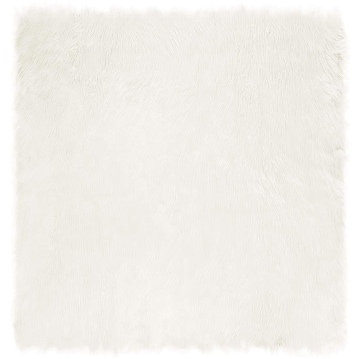 Fuskobbel lammeskindstæppe TAFALLA Hvid 120 x 120 cm Polyester
