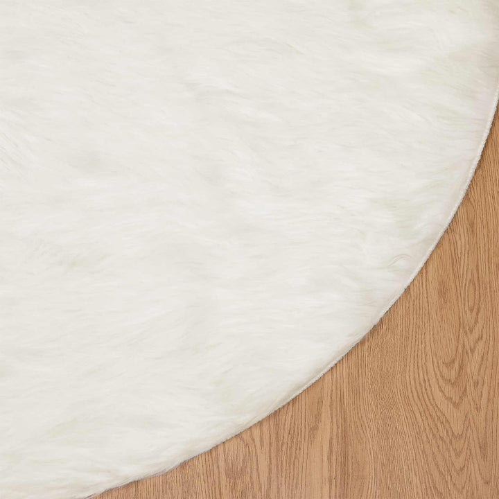 Fuskobbel lammeskindstæppe TAFALLA Hvid Ø 100 cm Polyester
