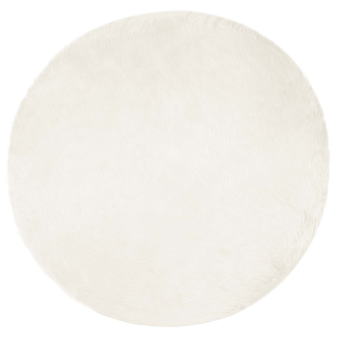 Fuskobbel lammeskindstæppe TAFALLA Hvid Ø 200 cm Polyester