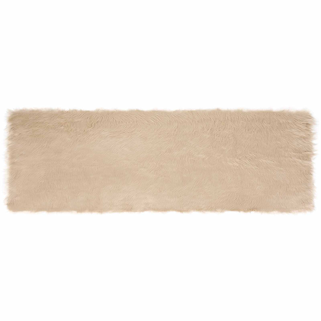 Fuskobbel lammeskindstæppe TAFALLA Beige 80 x 250 cm Polyester