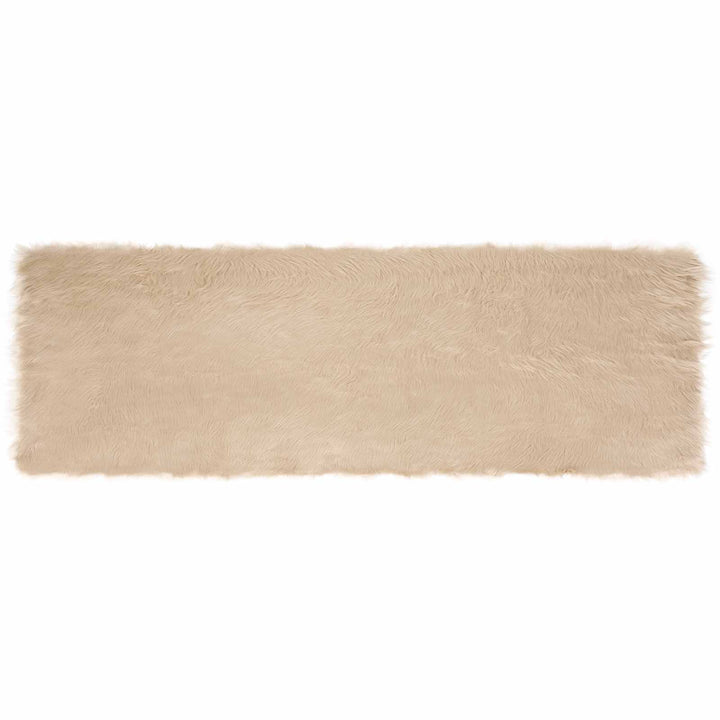 Fuskobbel lammeskindstæppe TAFALLA Beige 80 x 250 cm Polyester