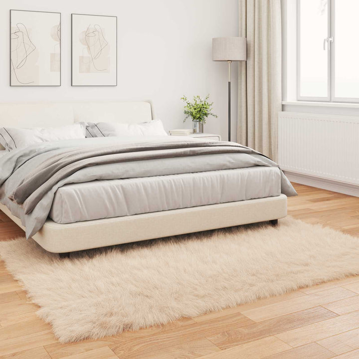 Fuskobbel lammeskindstæppe TAFALLA Beige 120 x 170 cm Polyester