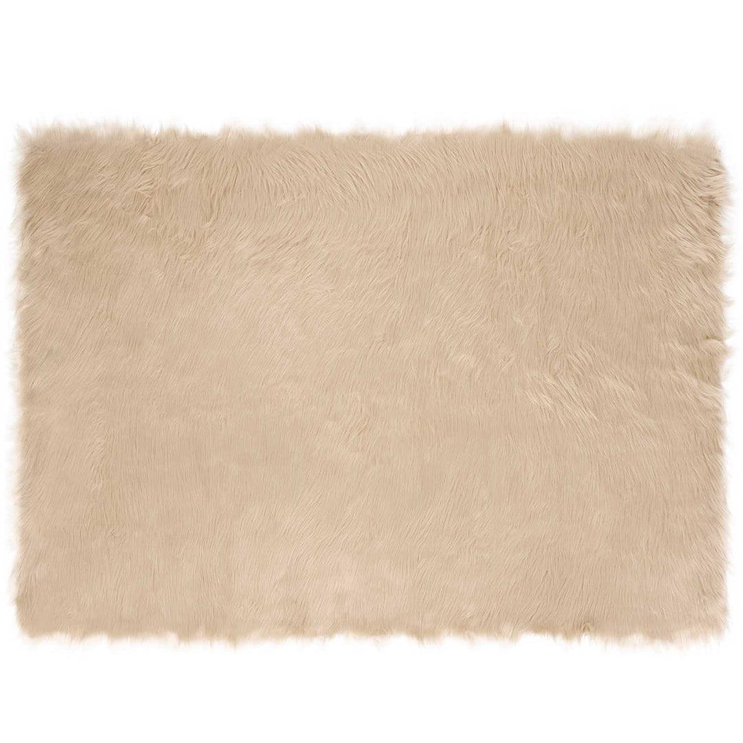 Fuskobbel lammeskindstæppe TAFALLA Beige 120 x 170 cm Polyester