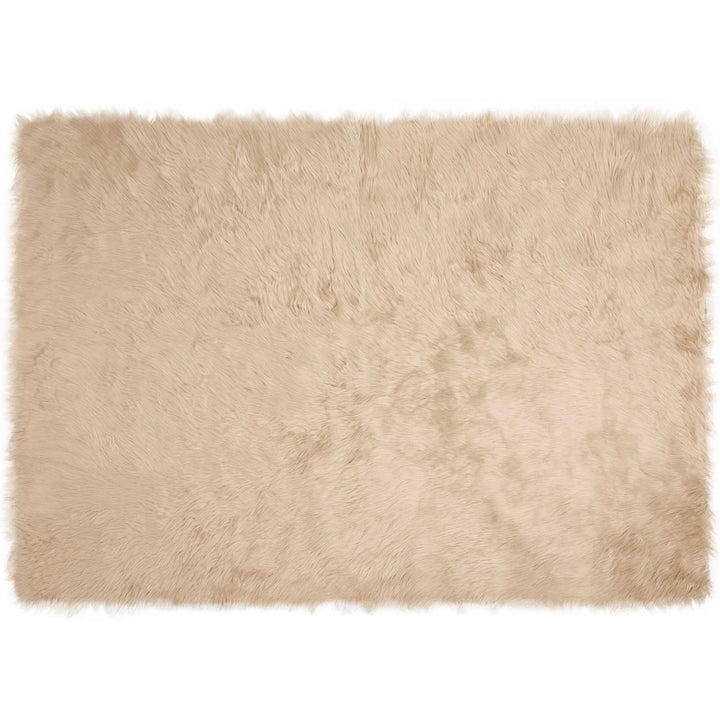 Fuskobbel lammeskindstæppe TAFALLA Beige 140 x 200 cm Polyester