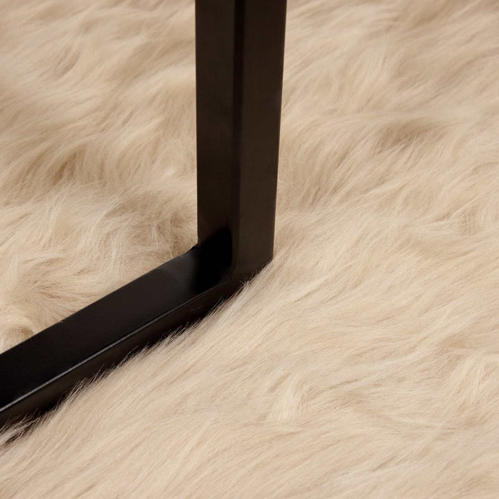 Fuskobbel lammeskindstæppe TAFALLA Beige 160 x 160 cm Polyester