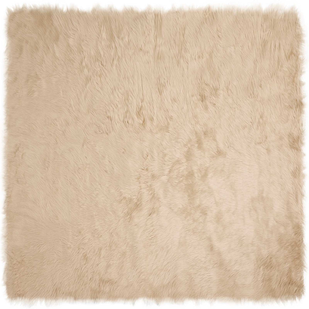 Fuskobbel lammeskindstæppe TAFALLA Beige 200 x 200 cm Polyester