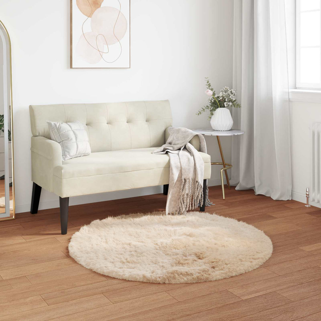 Fuskobbel lammeskindstæppe TAFALLA Beige Ø 120 cm Polyester