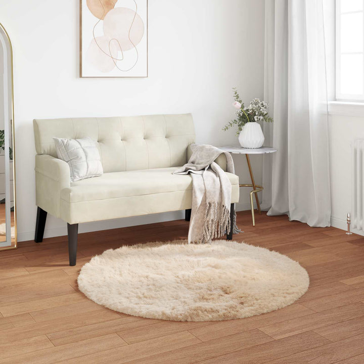 Fuskobbel lammeskindstæppe TAFALLA Beige Ø 120 cm Polyester