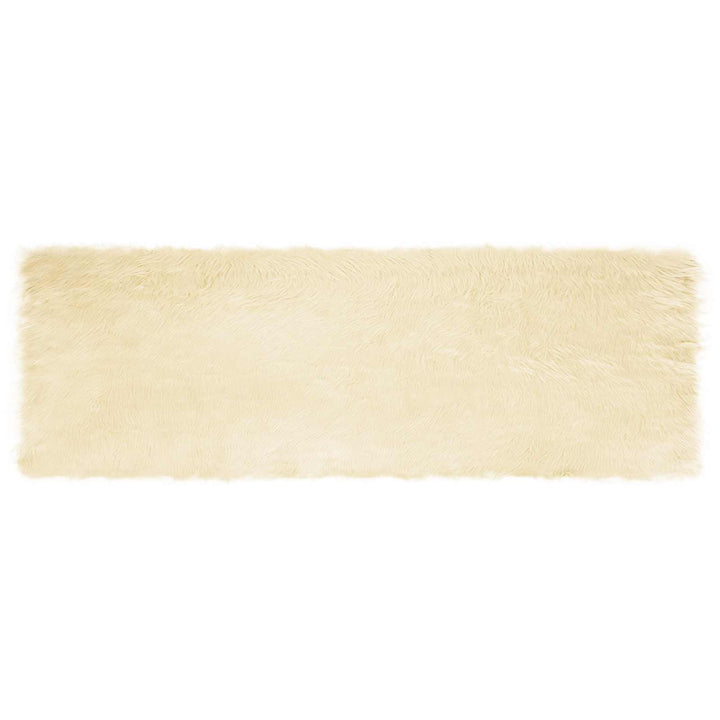 Fuskobbel lammeskindstæppe TAFALLA Cremefarvet 80 x 250 cm
