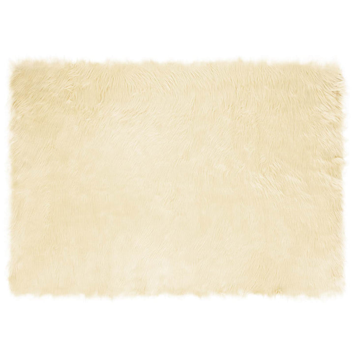 Fuskobbel lammeskindstæppe TAFALLA Cremefarvet 120 x 170 cm