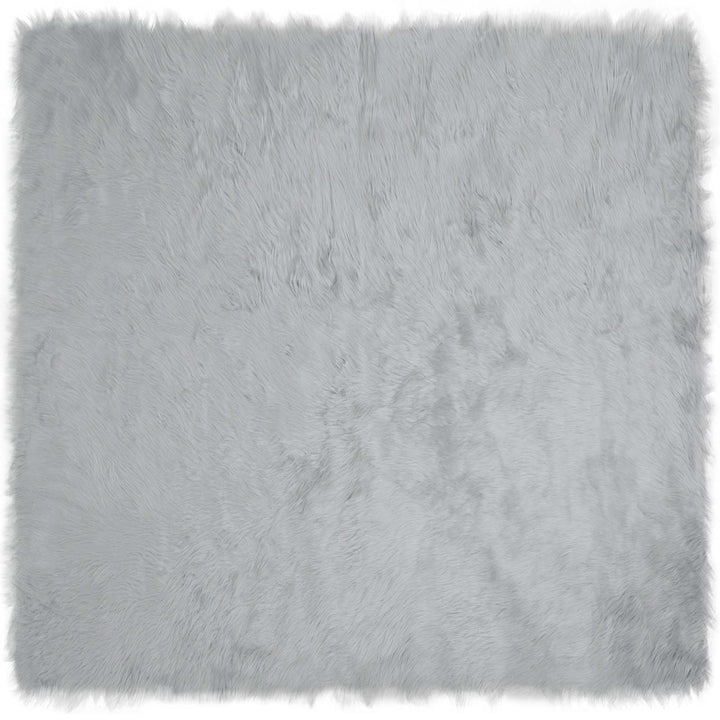 Fuskobbel lammeskindstæppe TAFALLA Grå 120 x 120 cm Polyester