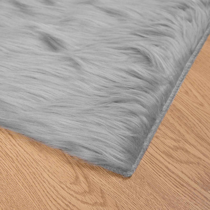 Fuskobbel lammeskindstæppe TAFALLA Grå 200 x 200 cm Polyester