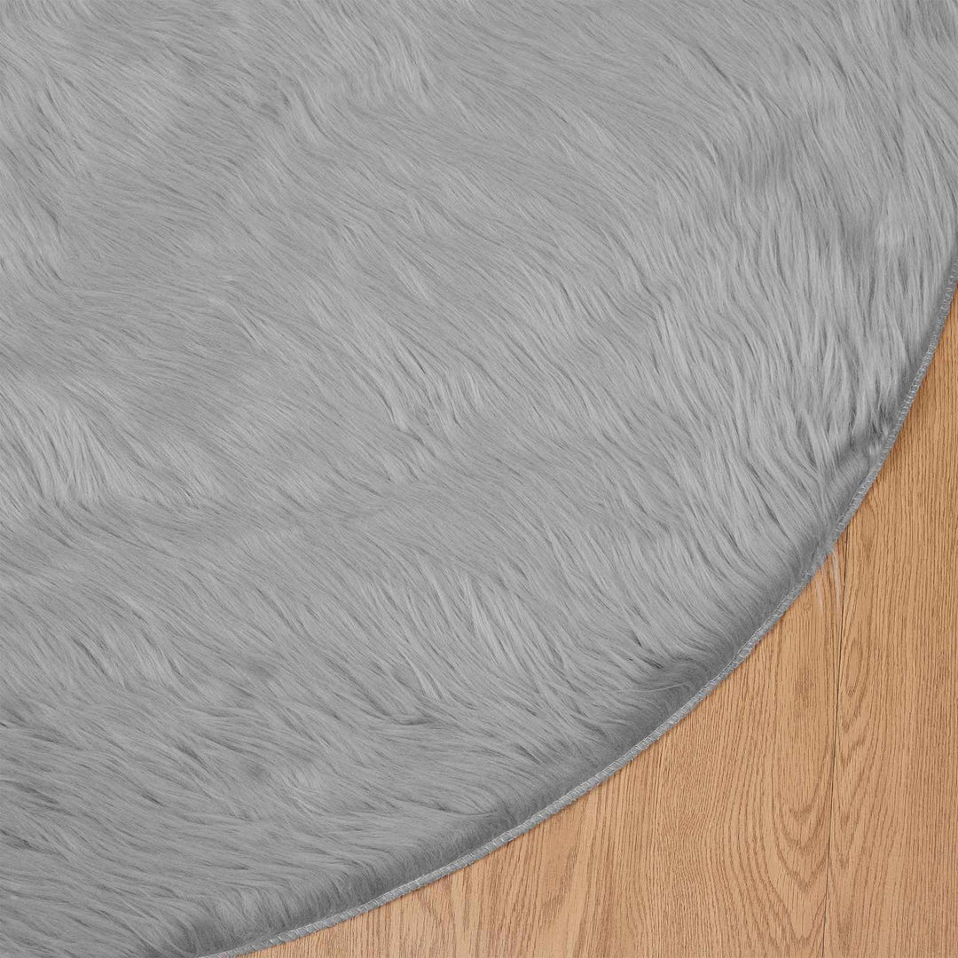 Fuskobbel lammeskindstæppe TAFALLA Grå Ø 160 cm Polyester