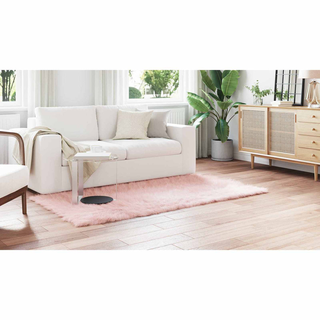 Fuskobbel lammeskindstæppe TAFALLA Lyserød 80 x 200 cm