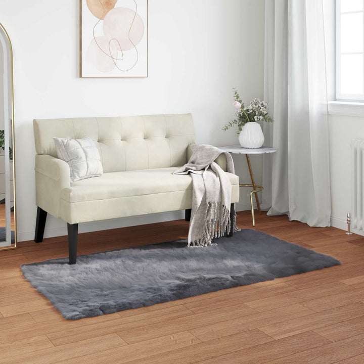 Fuskobbel lammeskindstæppe TAFALLA Antracit 80 x 150 cm