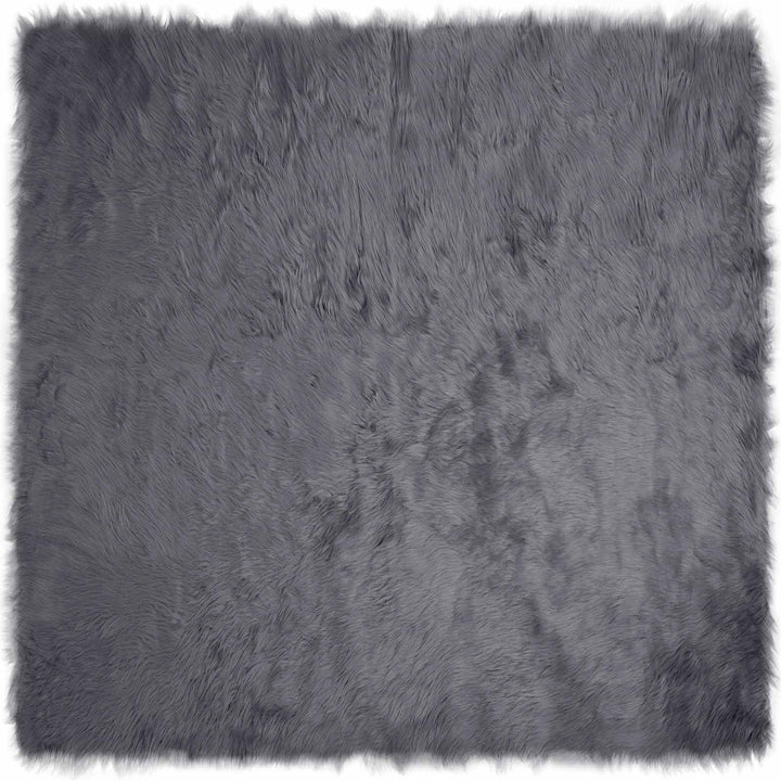 Fuskobbel lammeskindstæppe TAFALLA Antracit 200 x 200 cm