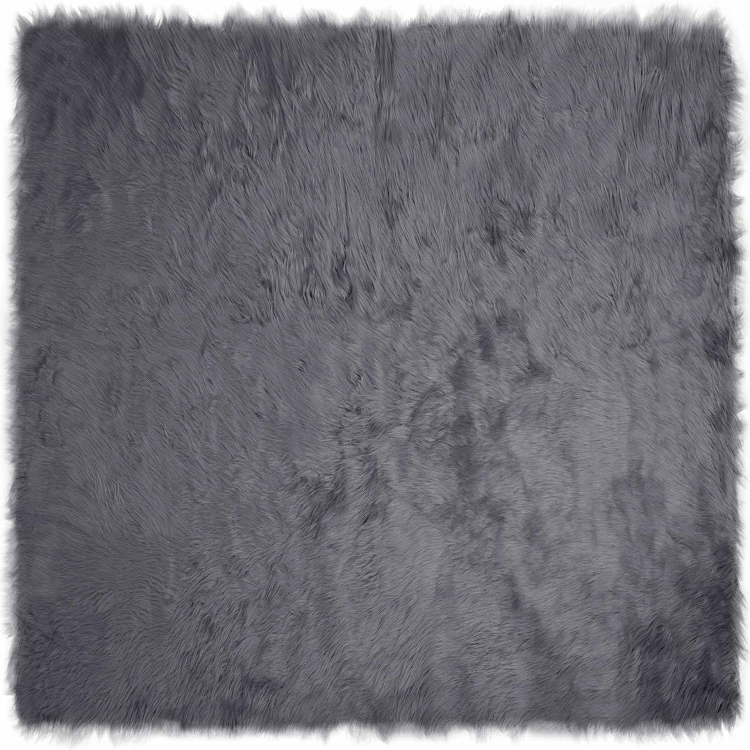 Fuskobbel lammeskindstæppe TAFALLA Antracit 240 x 240 cm