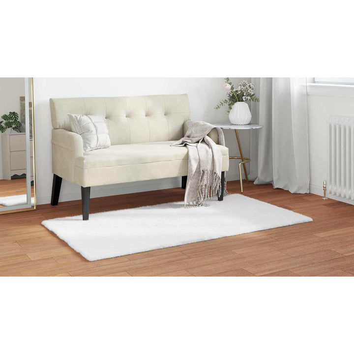 Skridsikker tæppe af kunstig kaninpels OLITE Hvid 80 x 150 cm
