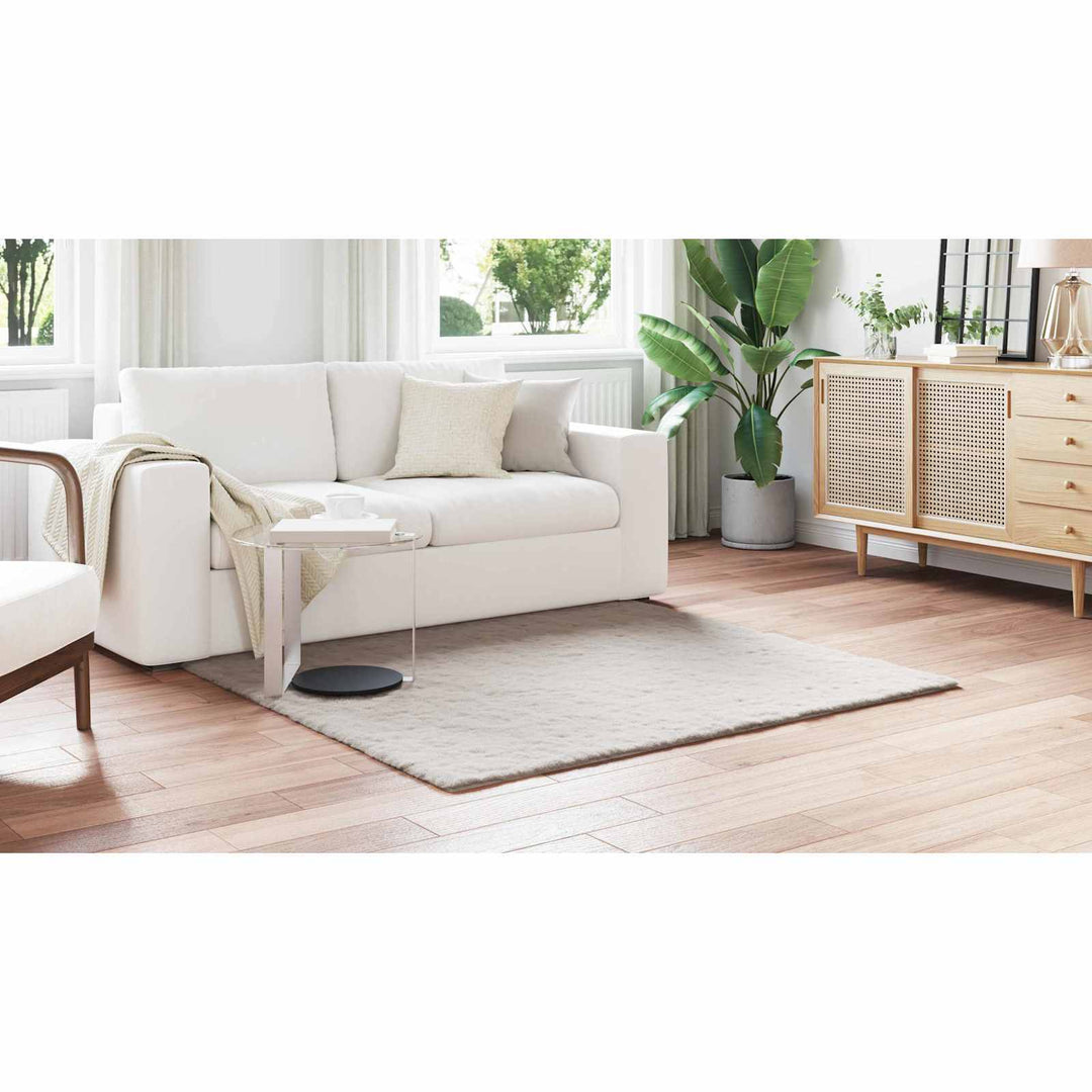 Skridsikker tæppe af kunstig kaninpels OLITE Beige 160 x 160 cm