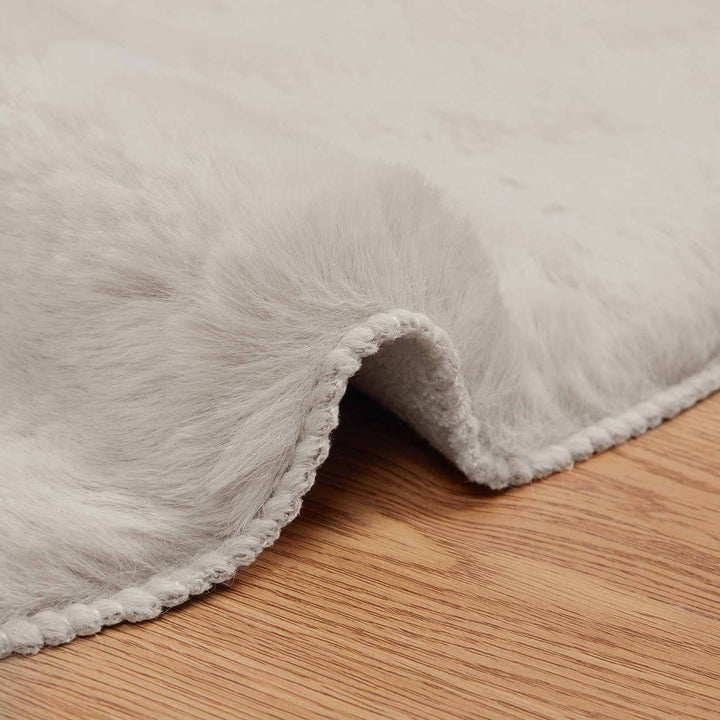 Skridsikker tæppe af kunstig kaninpels OLITE Beige Ø 120 cm