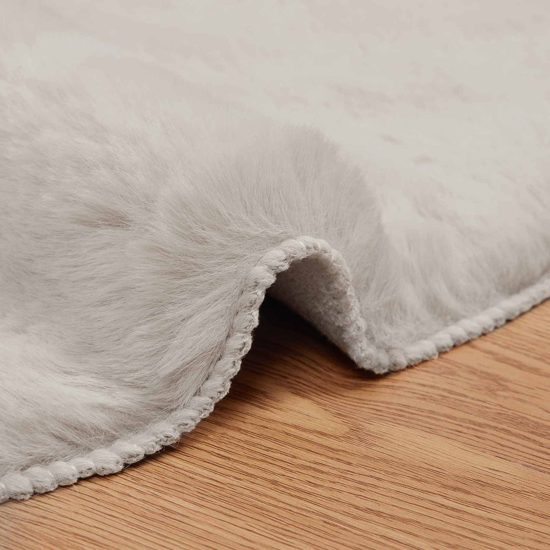 Skridsikker tæppe af kunstig kaninpels OLITE Beige Ø 160 cm