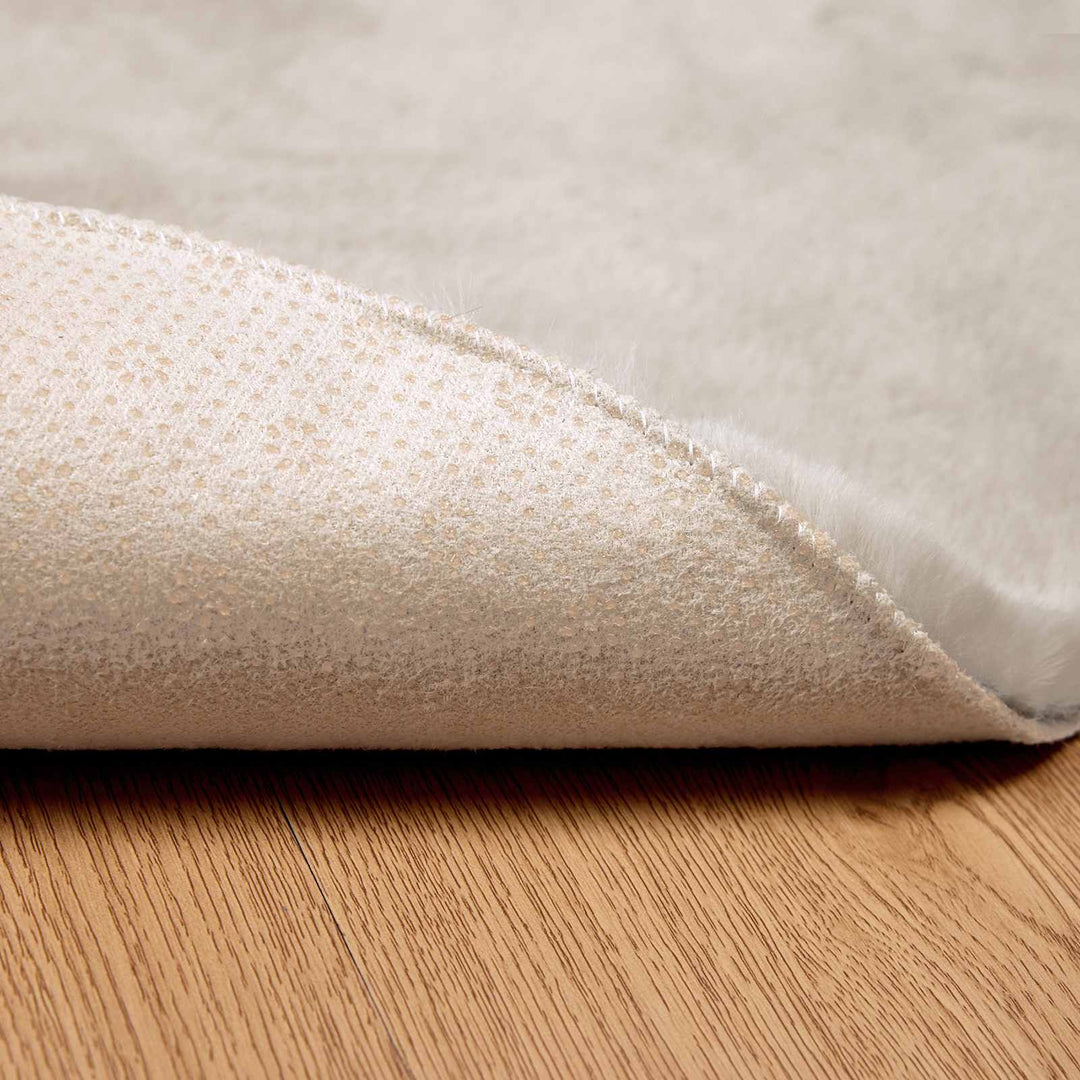 Skridsikker tæppe af kunstig kaninpels OLITE Beige Ø 160 cm