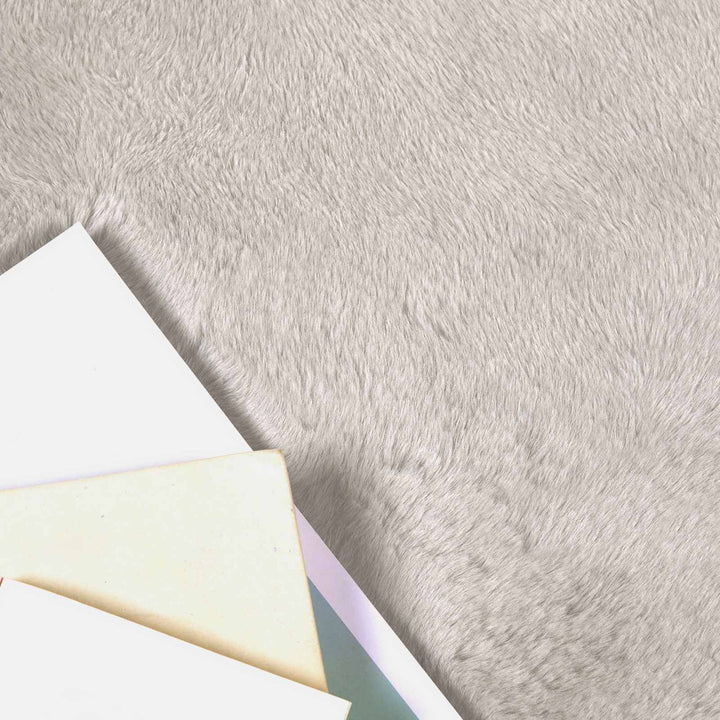 Skridsikker tæppe af kunstig kaninpels OLITE Beige Ø 160 cm