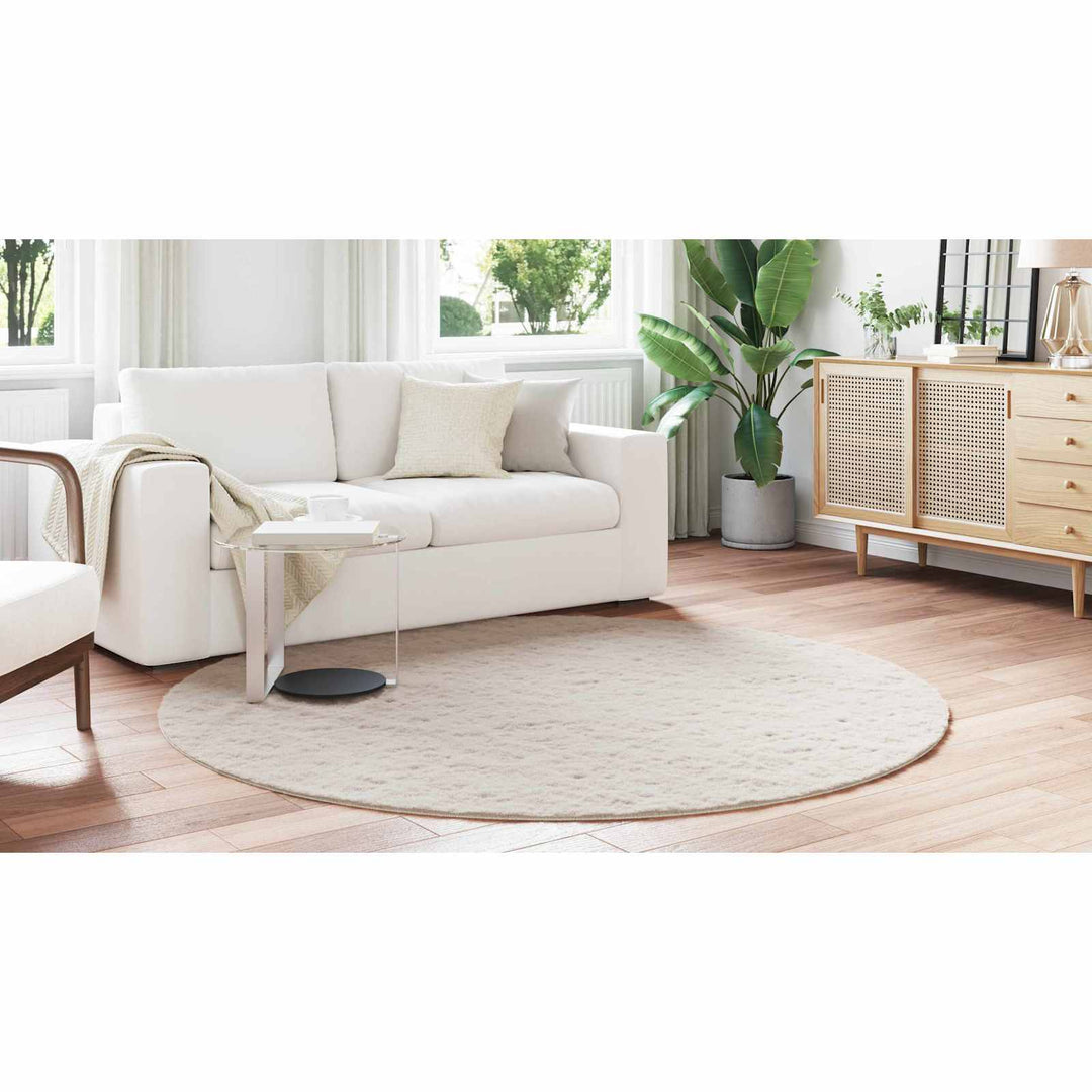 Skridsikker tæppe af kunstig kaninpels OLITE Beige Ø 200 cm
