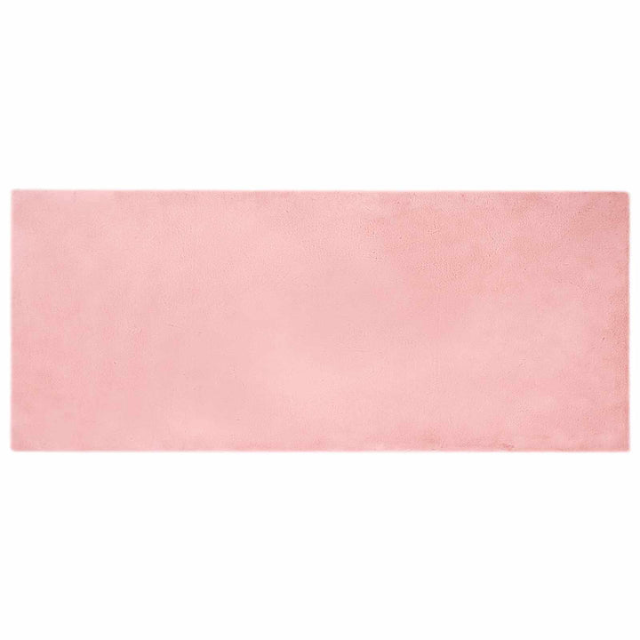 Skridsikker tæppe af kunstig kaninpels OLITE Lyserød Polyester