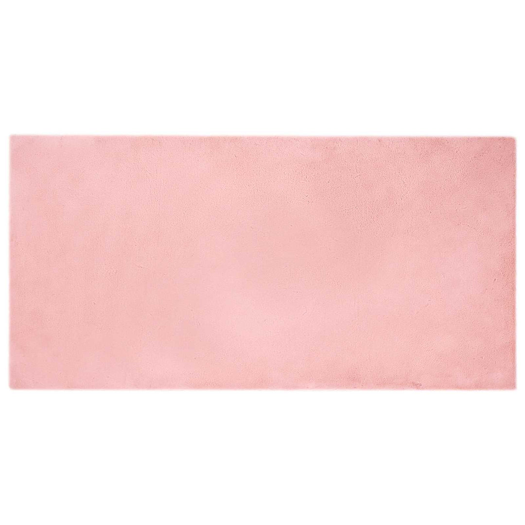 Skridsikker tæppe af kunstig kaninpels OLITE Lyserød Polyester