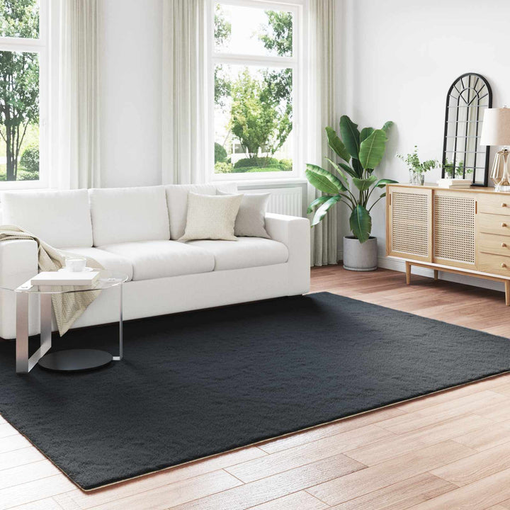 Skridsikker tæppe af kunstig kaninpels OLITE Sort 240 x 340 cm