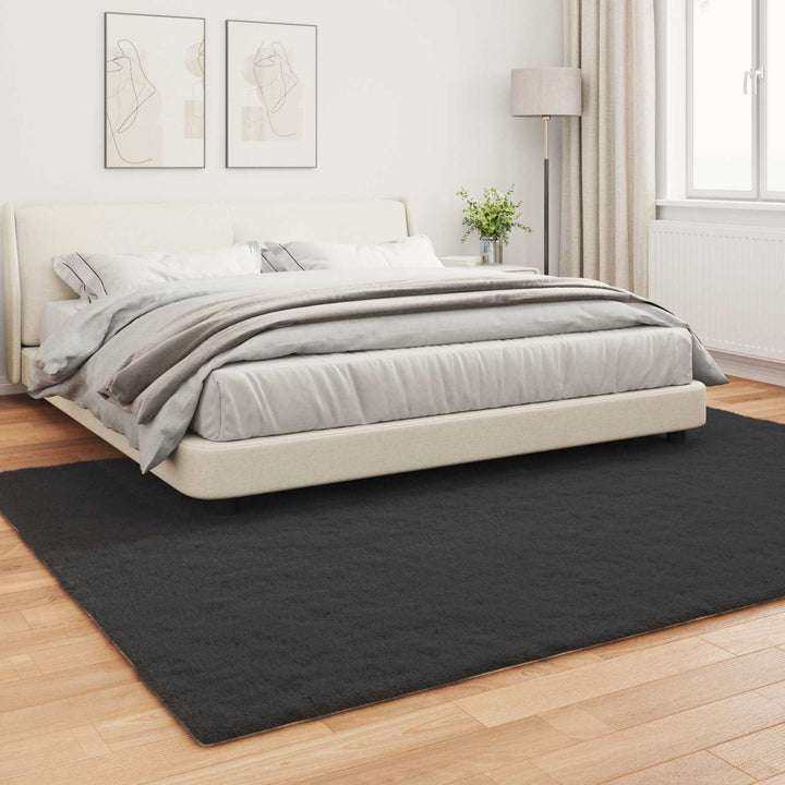 Skridsikker tæppe af kunstig kaninpels OLITE Sort 240 x 340 cm