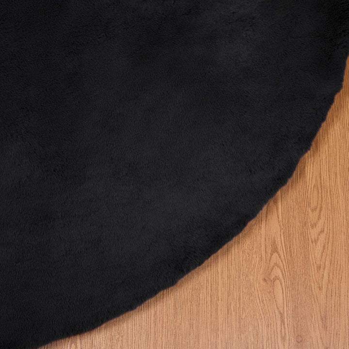 Skridsikker tæppe af kunstig kaninpels OLITE Sort Ø 100 cm
