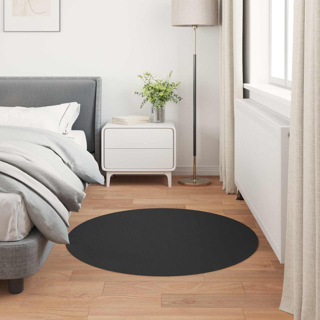 Skridsikker tæppe af kunstig kaninpels OLITE Sort Ø 120 cm