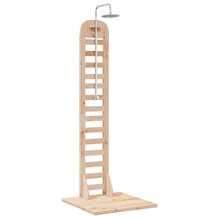 Udendørs bruser 223 cm Massivt fyrretræ og rustfrit stål