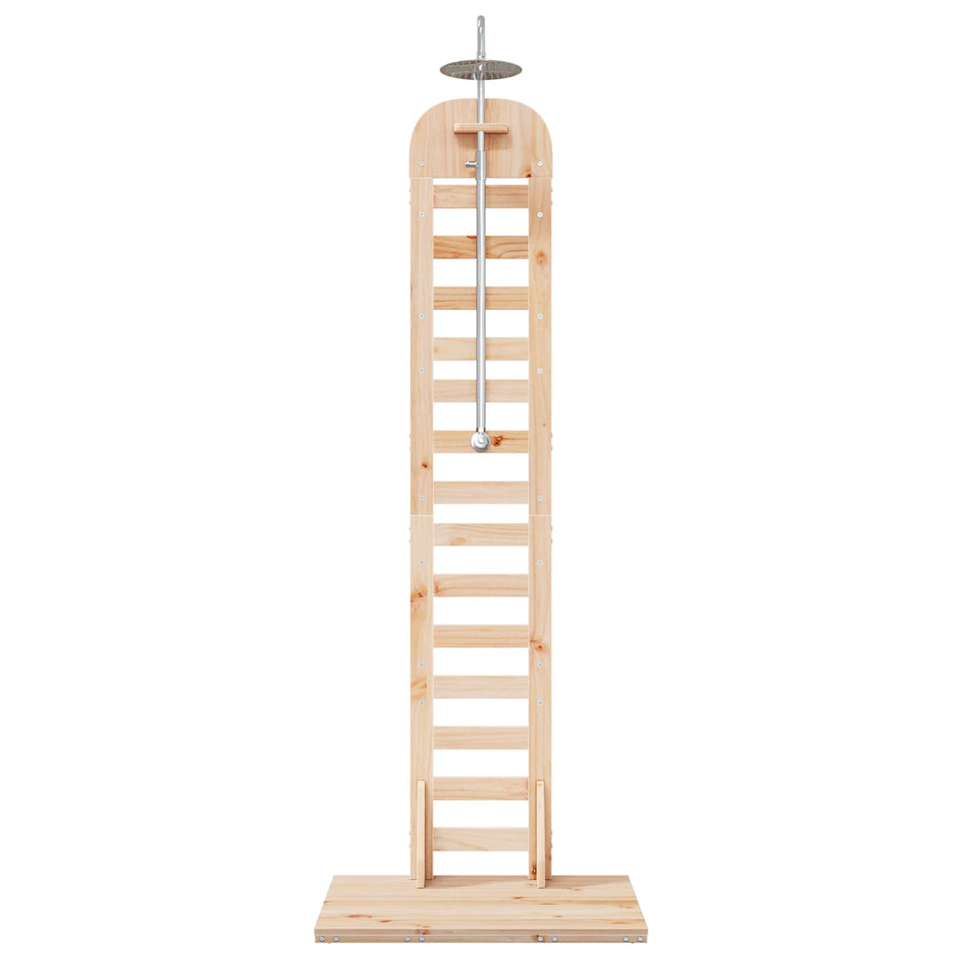 Udendørs bruser 223 cm Massivt fyrretræ og rustfrit stål