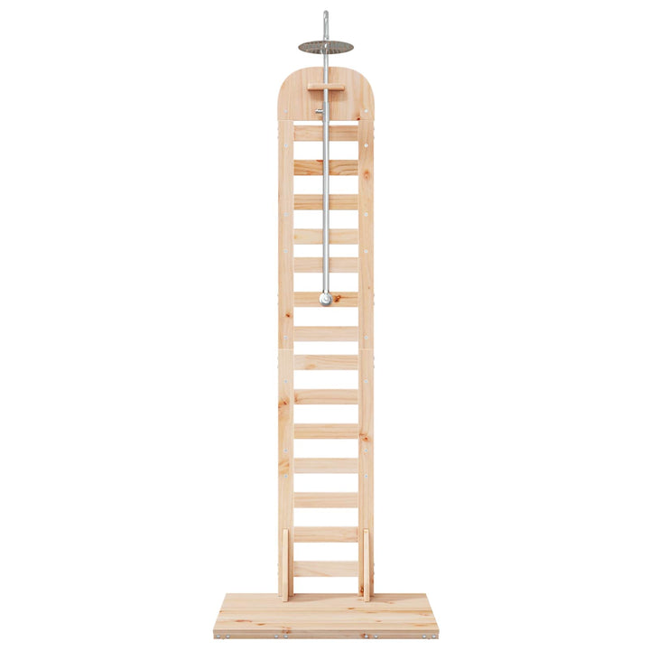 Udendørs bruser 223 cm Massivt fyrretræ og rustfrit stål