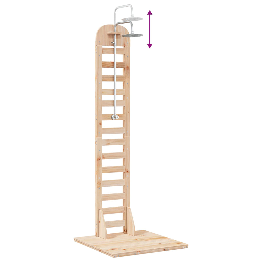 Udendørs bruser 223 cm Massivt fyrretræ og rustfrit stål