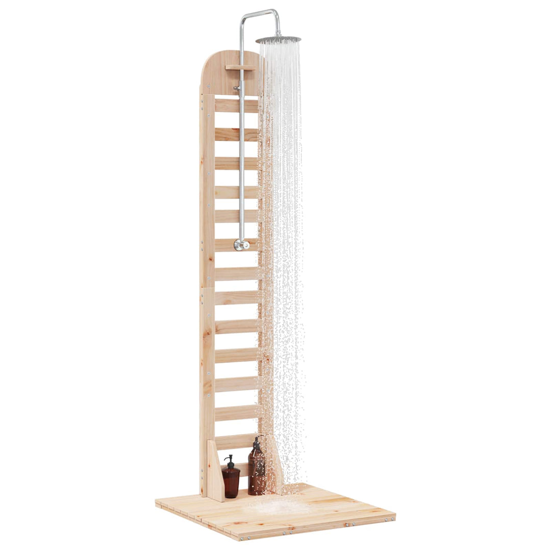 Udendørs bruser 223 cm Massivt fyrretræ og rustfrit stål