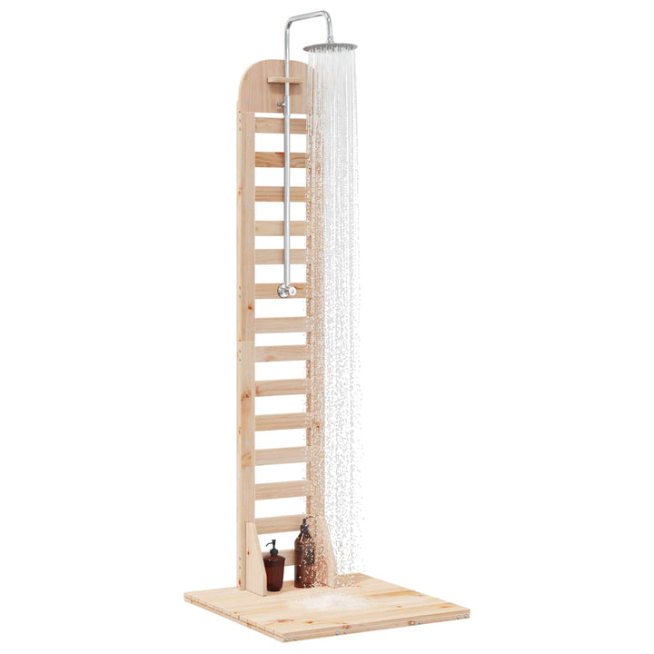 Udendørs bruser 223 cm Massivt fyrretræ og rustfrit stål