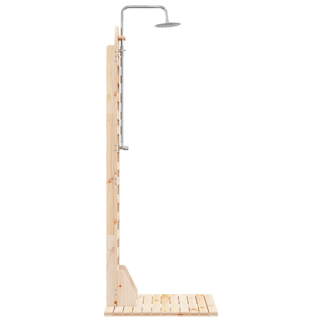 Udendørs bruser 223 cm Massivt fyrretræ og rustfrit stål