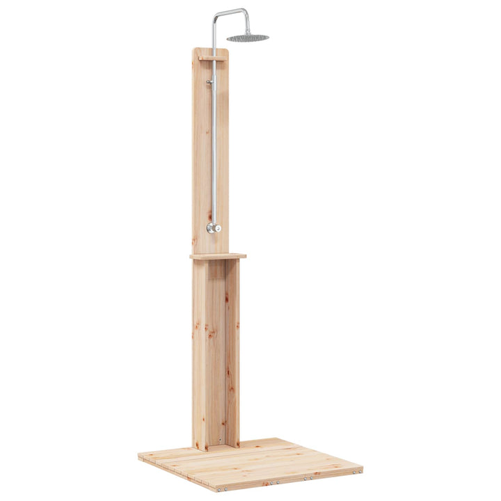 Udendørs bruser 206 cm Massivt fyrretræ og rustfrit stål